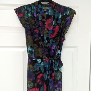 FEI silk wrap watercolor blouse